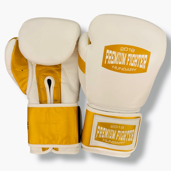 Premium Fighter - Hero PRO boxkesztyű (fehér/arany) - 12oz Premium Fighter - Hero PRO boxkesztyű (fehér/arany) - 12oz